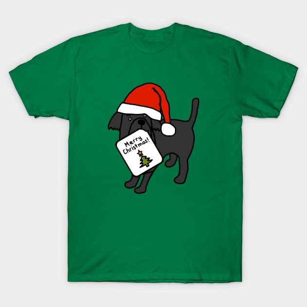 Cute Dog says Merry Christmas T-Shirt by ellenhenryart